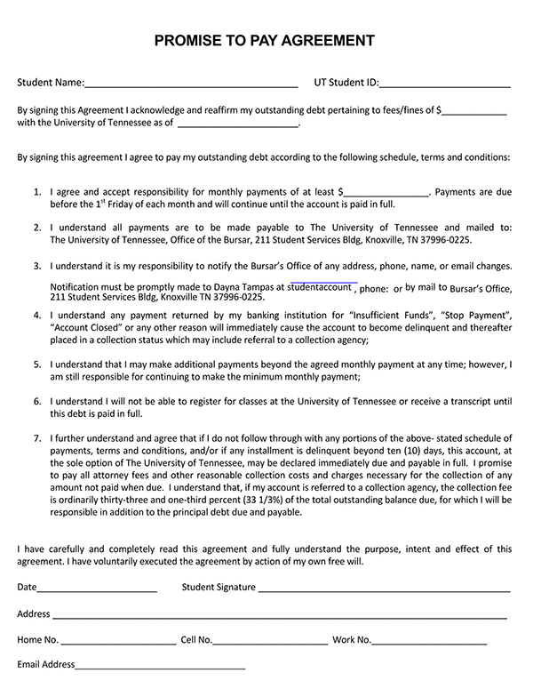 Payment Agreement Template - Downloadable Form
