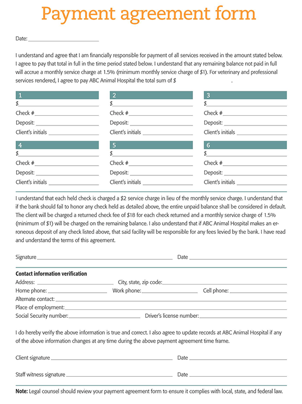 Payment Agreement Word Template - Example Form