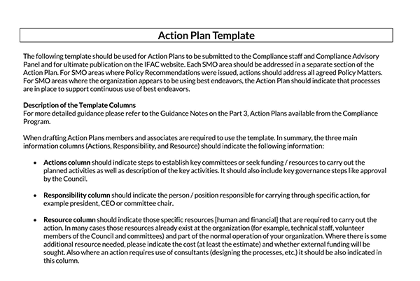 simple action plan template word 04