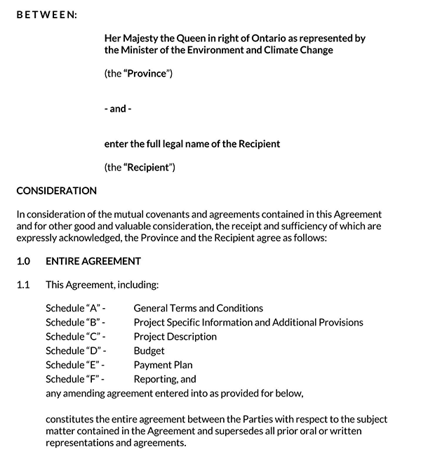 Printable payment agreement template