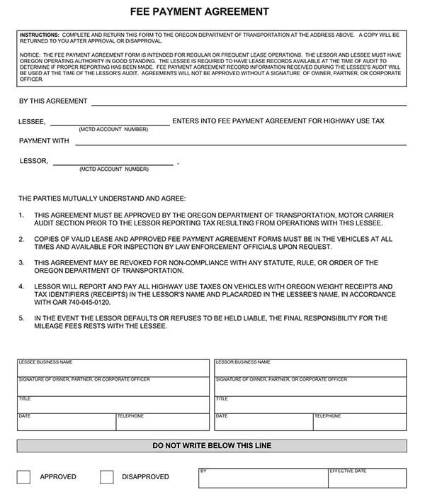 Free Payment Agreement Template - Example Form