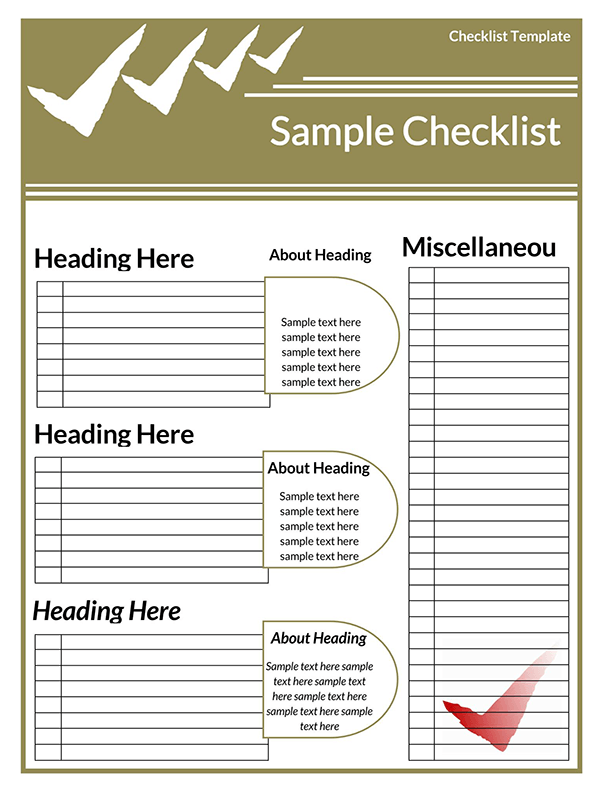 Checklist Template - Printable and User-Friendly