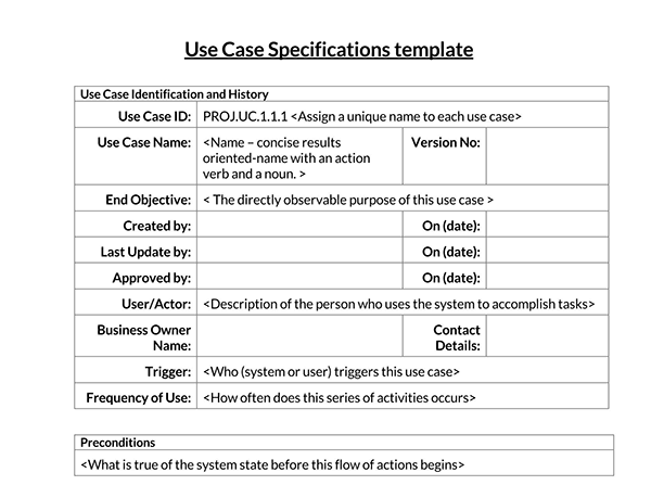 use case template in software engineering