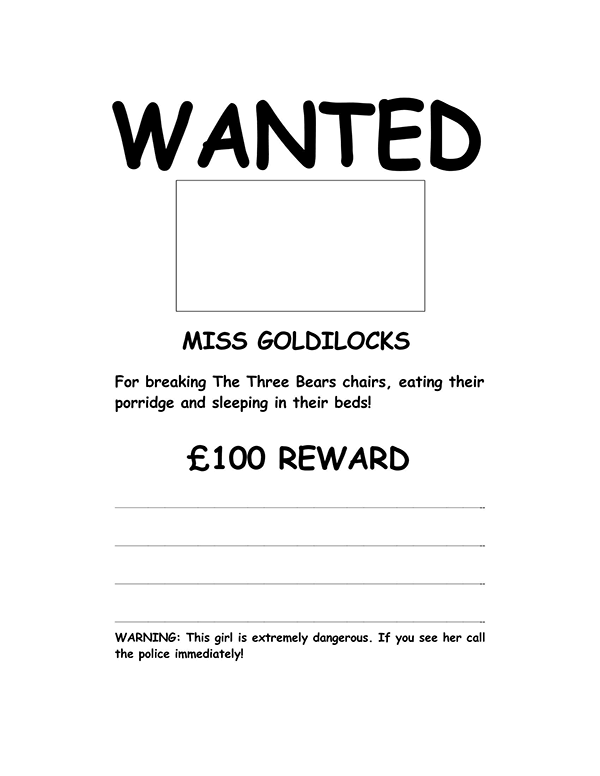 wanted poster template for students