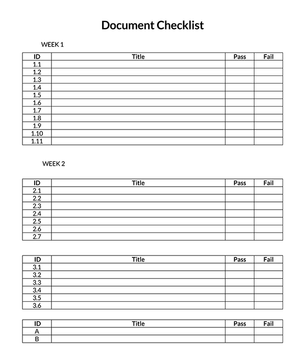 Checklist Template - Example for Effective Organization