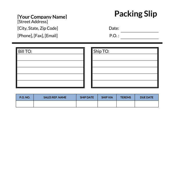 30 Free Packing Slip Templates Editable Word Excel
