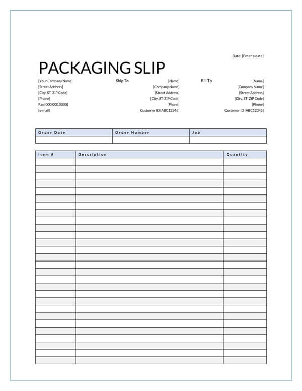30 Free Packing Slip Templates Editable Word Excel