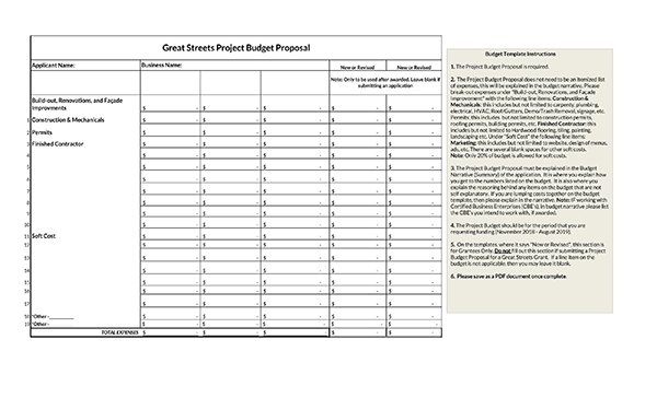 Budget Proposal Format