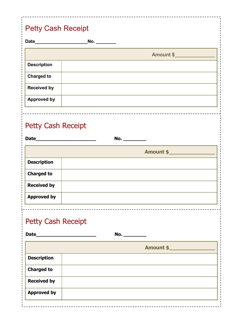 Best Printable Petty Cash Payment Receipt Template for Pdf File
