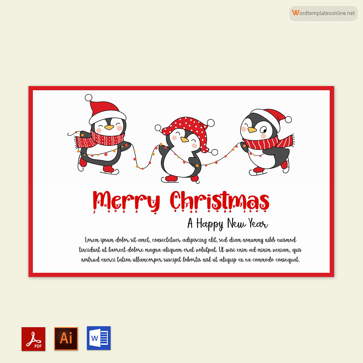 Christmas Card Editable Template