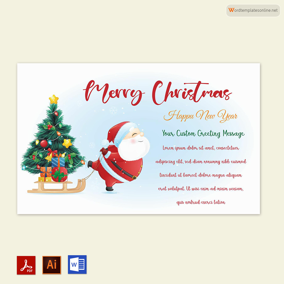 Christmas Card Template Free Download