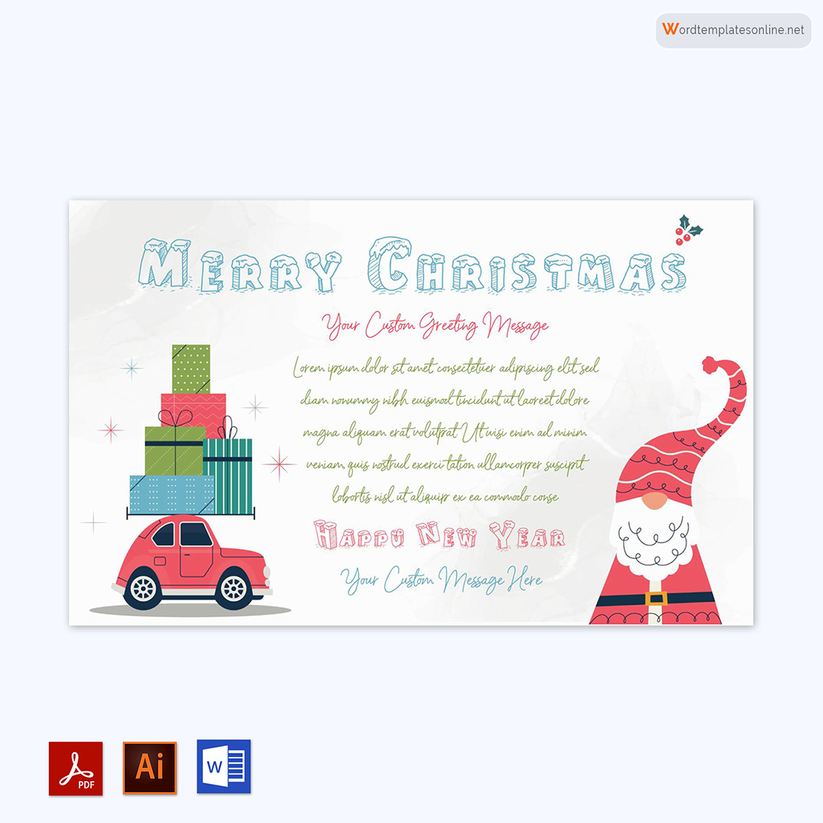 Christmas Card Template Free Printable