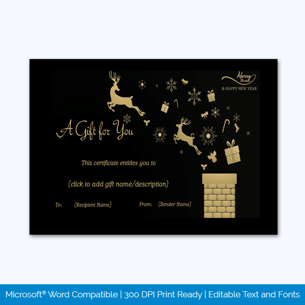 Free Downloadable Christmas Gift Certificate Template 15 for Word, Adobe and AI Format
