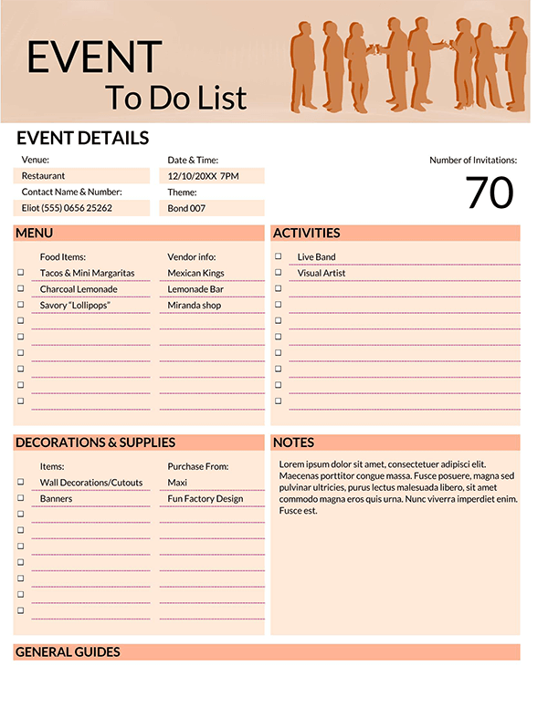 Free event Planning Checklist Template - Download and Customize