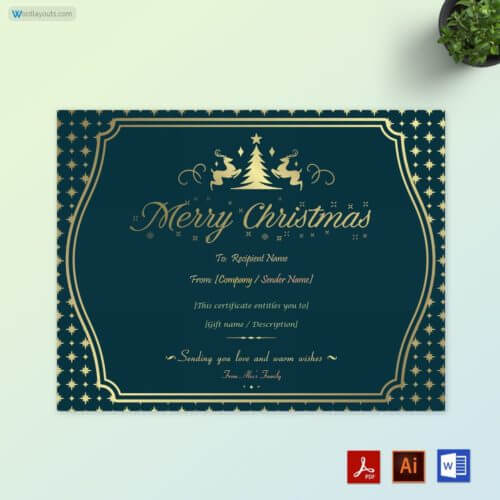 Free Printable Christmas Gift Certificate Template