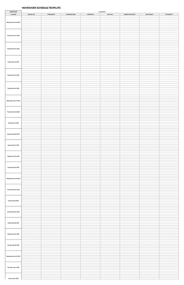 hourly schedule template google sheets