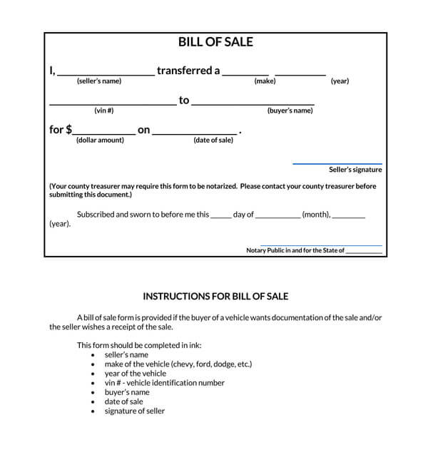 Free Iowa Car Bill of Sale Form 01 for Word