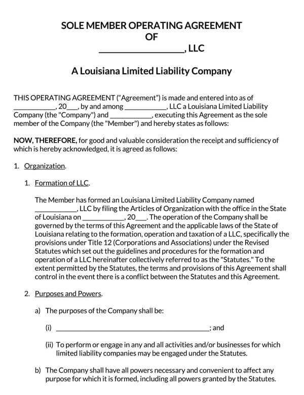 Louisiana-Single-Member-LLC-Operating-Agreement_