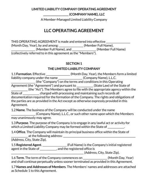 Multi-Member-LLC-Operating-Agreement-Template