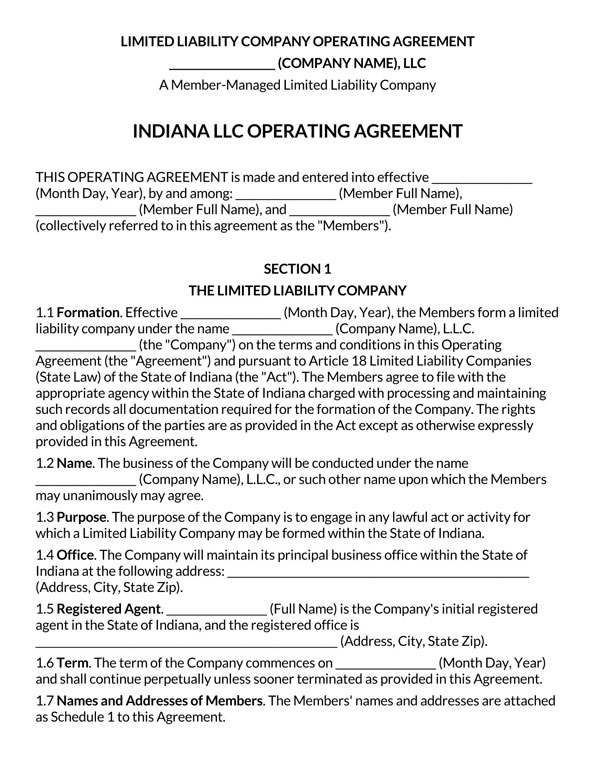 Multi-member-Indiana-LLC-operating-agreement