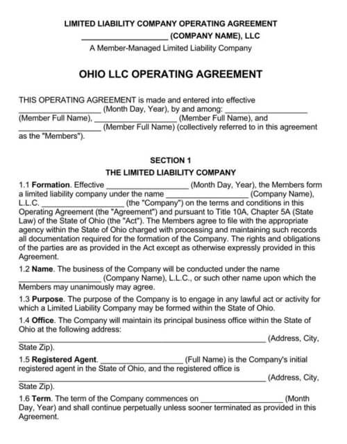 Ohio-LLC-Multi-Member-Operating-Agreement-Template_