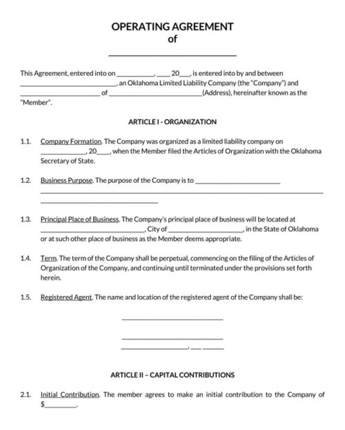 Oklahoma-LLC-Operating-Agreement-Template