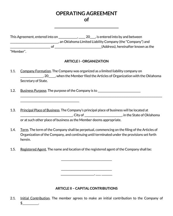 Free-Oklahoma-LLC-Operating-Agreement-Template