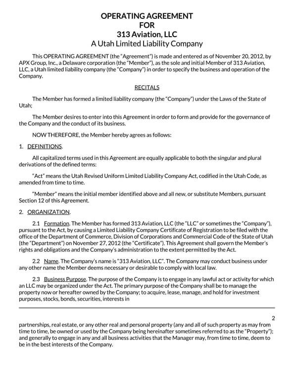 Basic-Utah-LLC-Operating-Agreement-Template