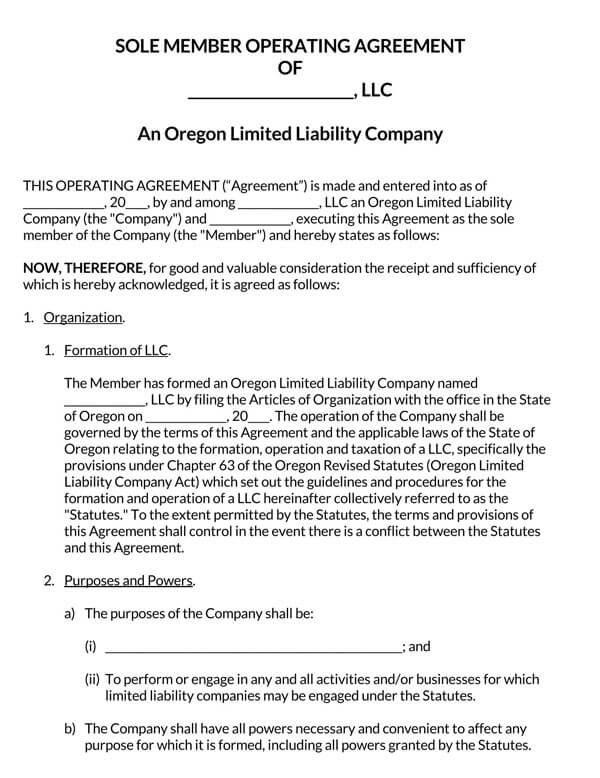 Oregon-Single-Member-LLC-Operating-Agreement-Form_