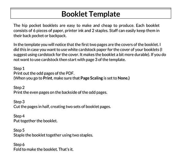 Booklet Templates - Free Example