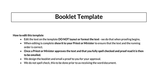 Free Booklet Template - Download