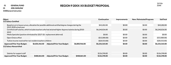 Excel Budget Proposal Template Free