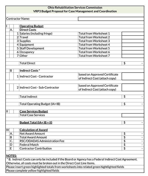 Free Budget Proposal Template