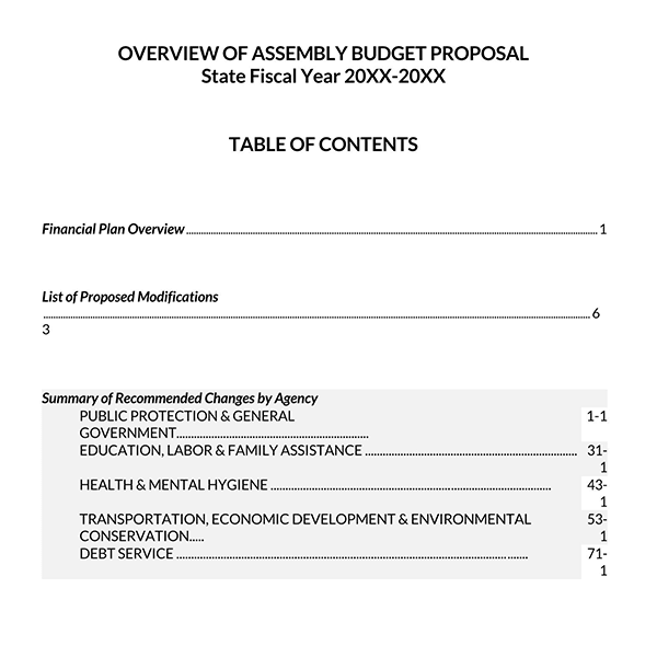 Budget Proposal Example Format