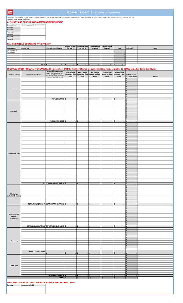 Word Budget Proposal Template