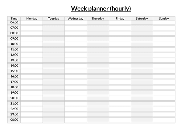 Hourly Schedule Template in Word Format 08