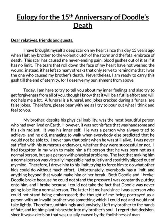 Eulogy Template.pdf 40 Free Eulogy Templates to Write Memorable Speech