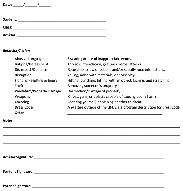 free employee write up form pdf 0156