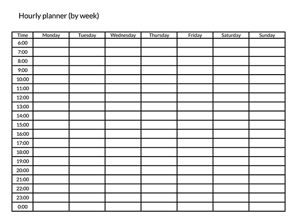 Customizable Excel Hourly Schedule Template 02