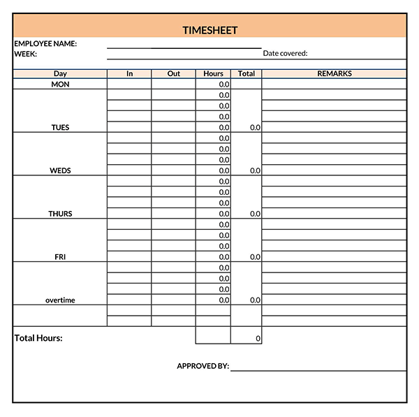 Excel Timesheet Template - Free Download