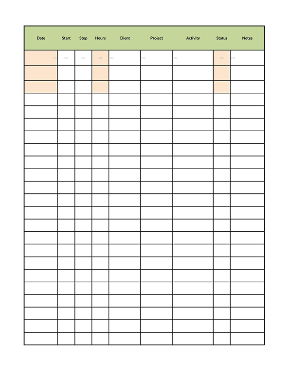 Excel Timesheet Template - Sample Format