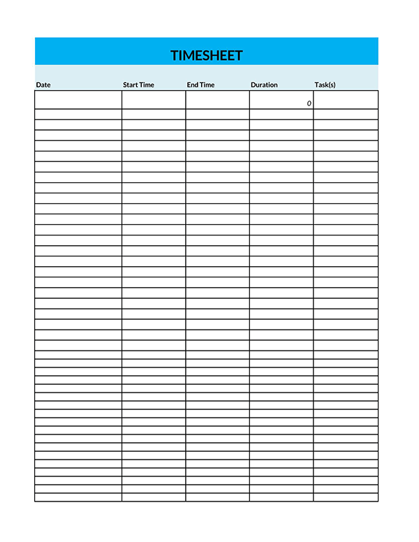 monthly timesheet template excel 24