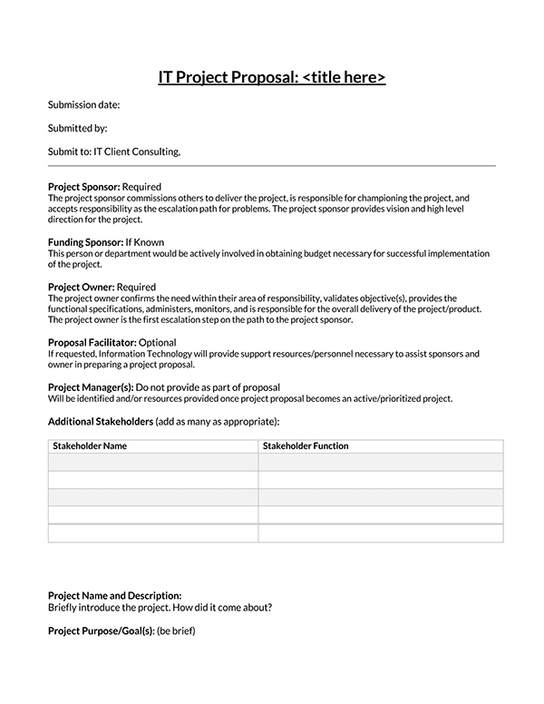 Project Proposal Template - Customizable Format