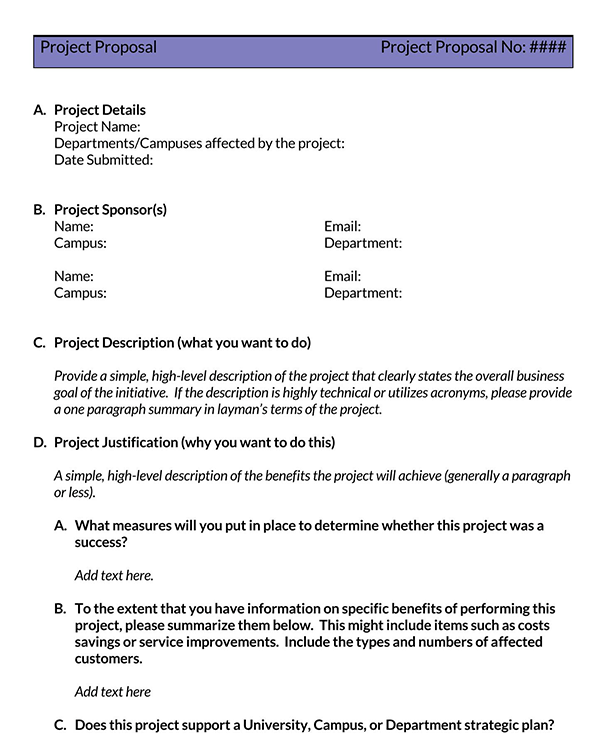 Professional Printable Approval Project Proposal Template as Word Format