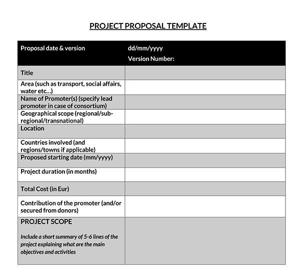 Project Proposal Template - Printable Sample