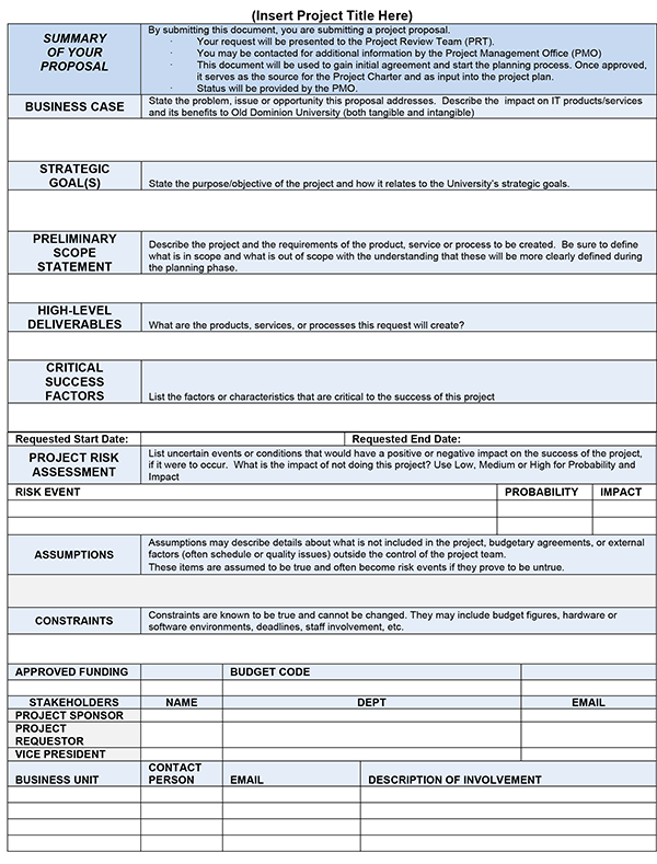 Project Proposal Template - Free Editable Example