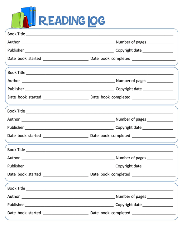 Editable Reading Log Sample Example