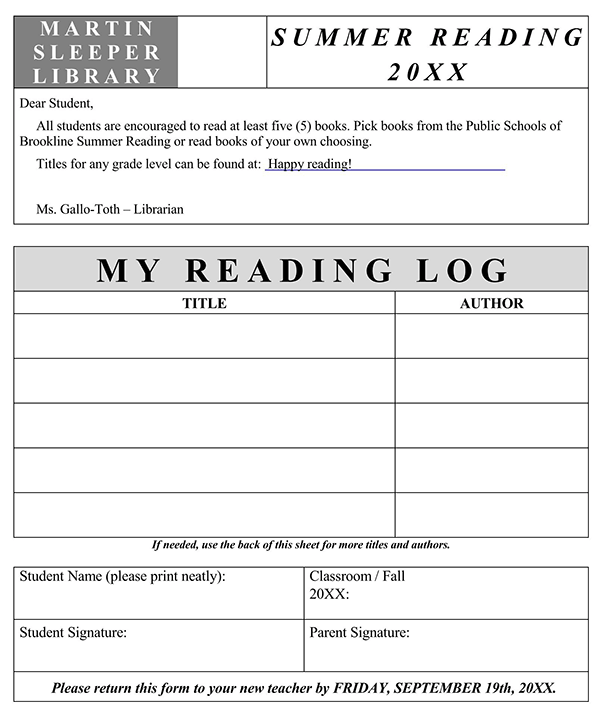 reading log template free 04