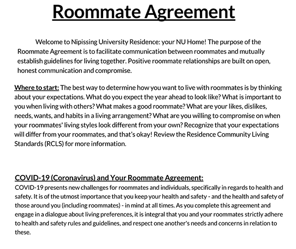 Free Editable Roommate Agreement Template 23 in Word Document