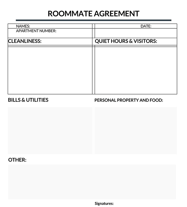 Roommate agreement template pdf 16